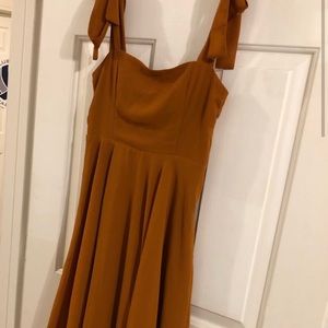 Burnt Orange Tie Strap Dress